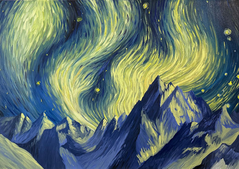 The silence of the Northern Lights (100cm x 70cm)
